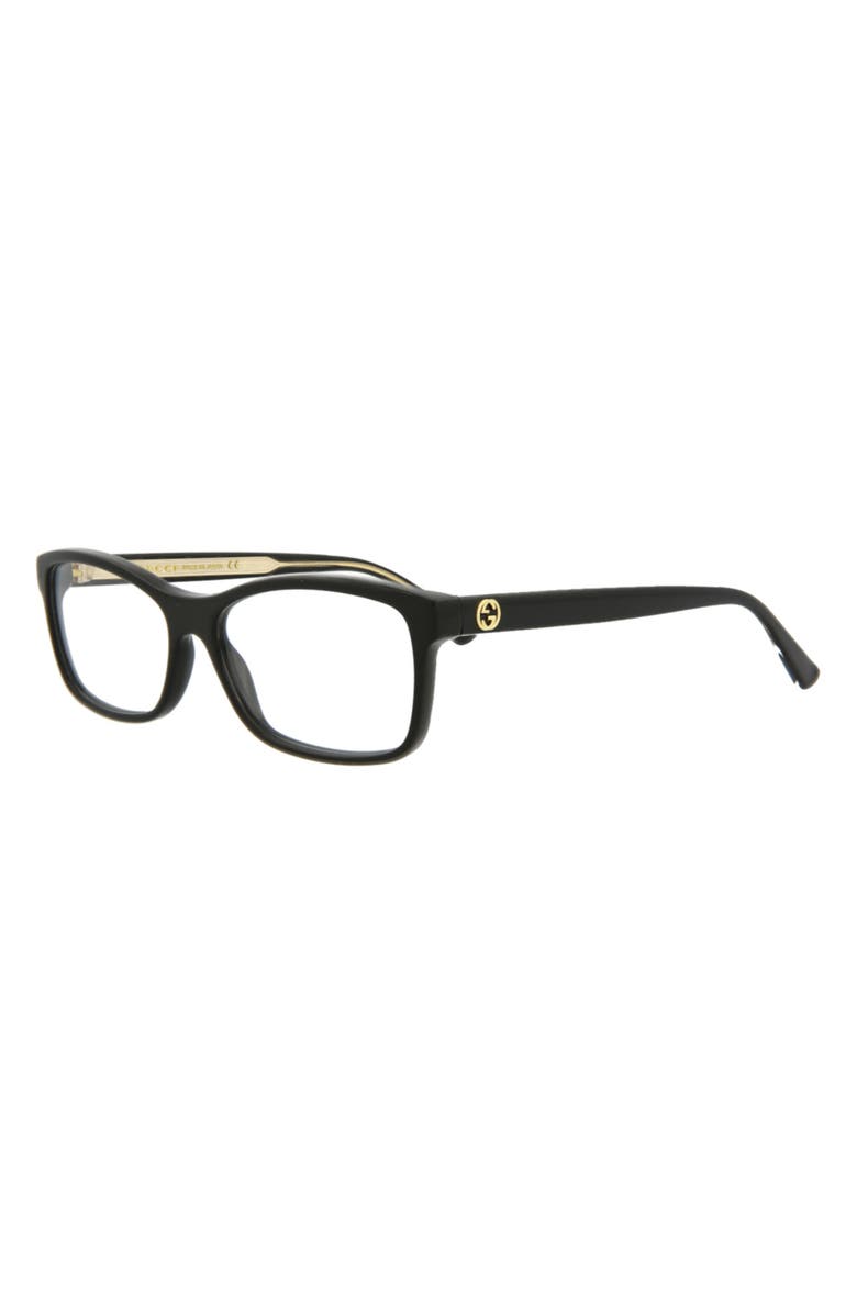 Gucci 54mm Optical Glasses, Alternate, color, Black Black Transparent