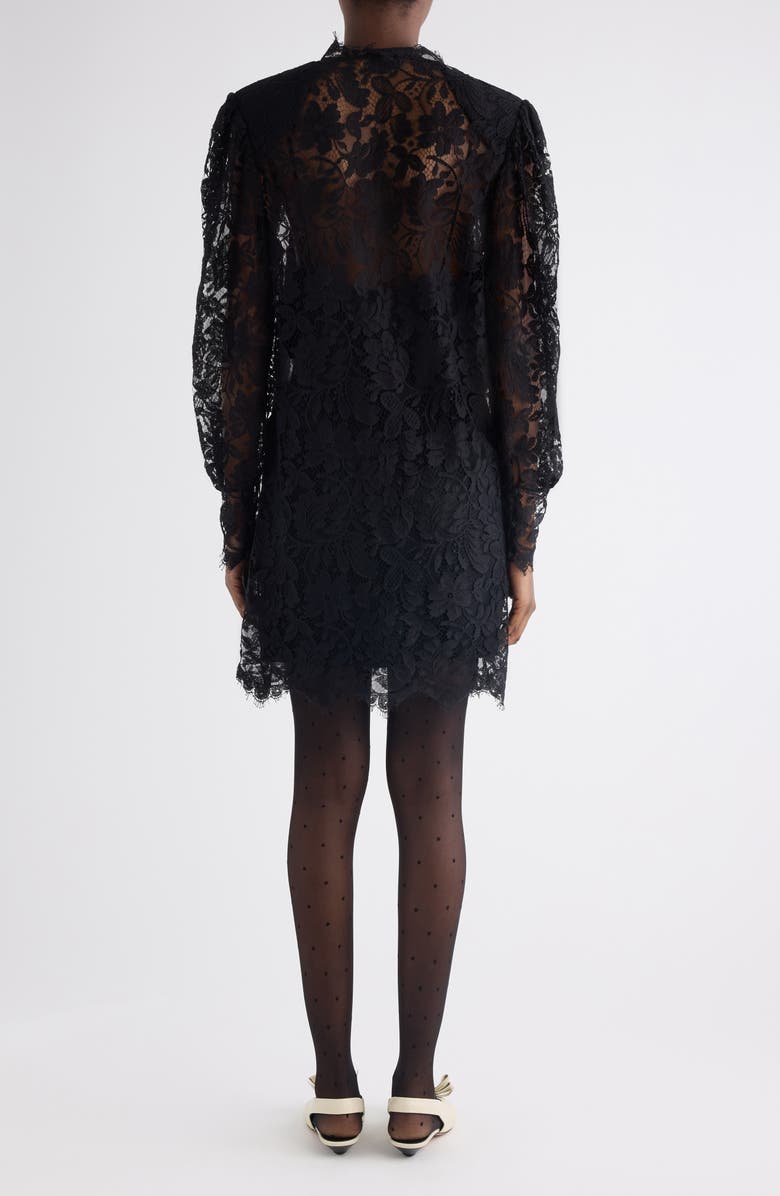 Chloé Long Sleeve Lace Minidress, Alternate, color, Black