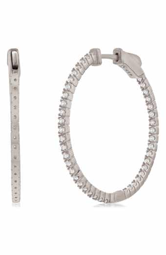 Rose Cubic Zirconia Hoop Earrings