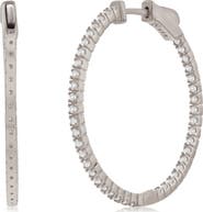 SUZY LEVIAN Rose Cubic Zirconia Hoop Earrings