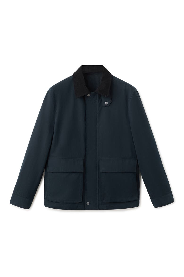 Contrast Collar Water Repellent Jacket, Alternate, color, NAVY