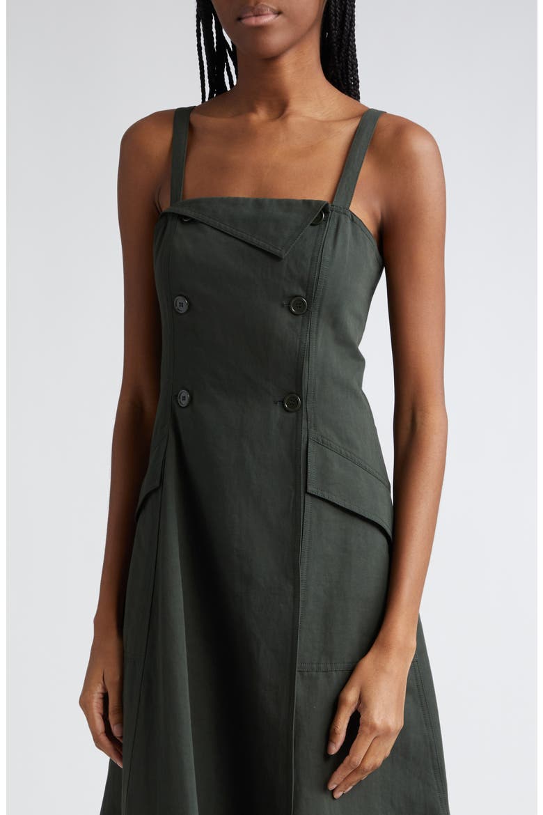 Scarlett Cotton & Linen Asymmetric Dress, Alternate, color, MOSSY