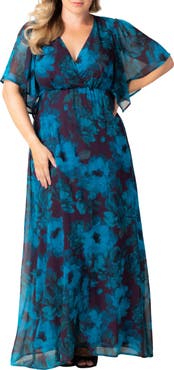 Kiyonna Carmella Flutter Sleeve Gown