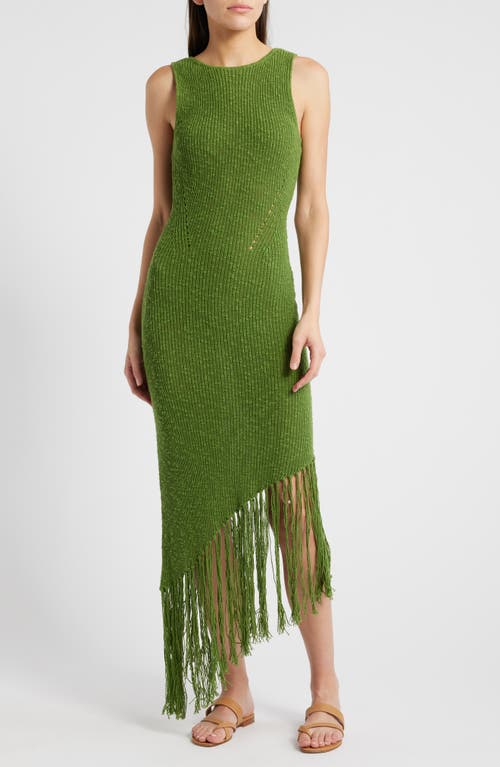 Rails Rylee Sleeveless Fringed Midi Dress In Banana Palm