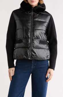 La Fiorentina Faux Fur Trim Hooded Puffer Jacket