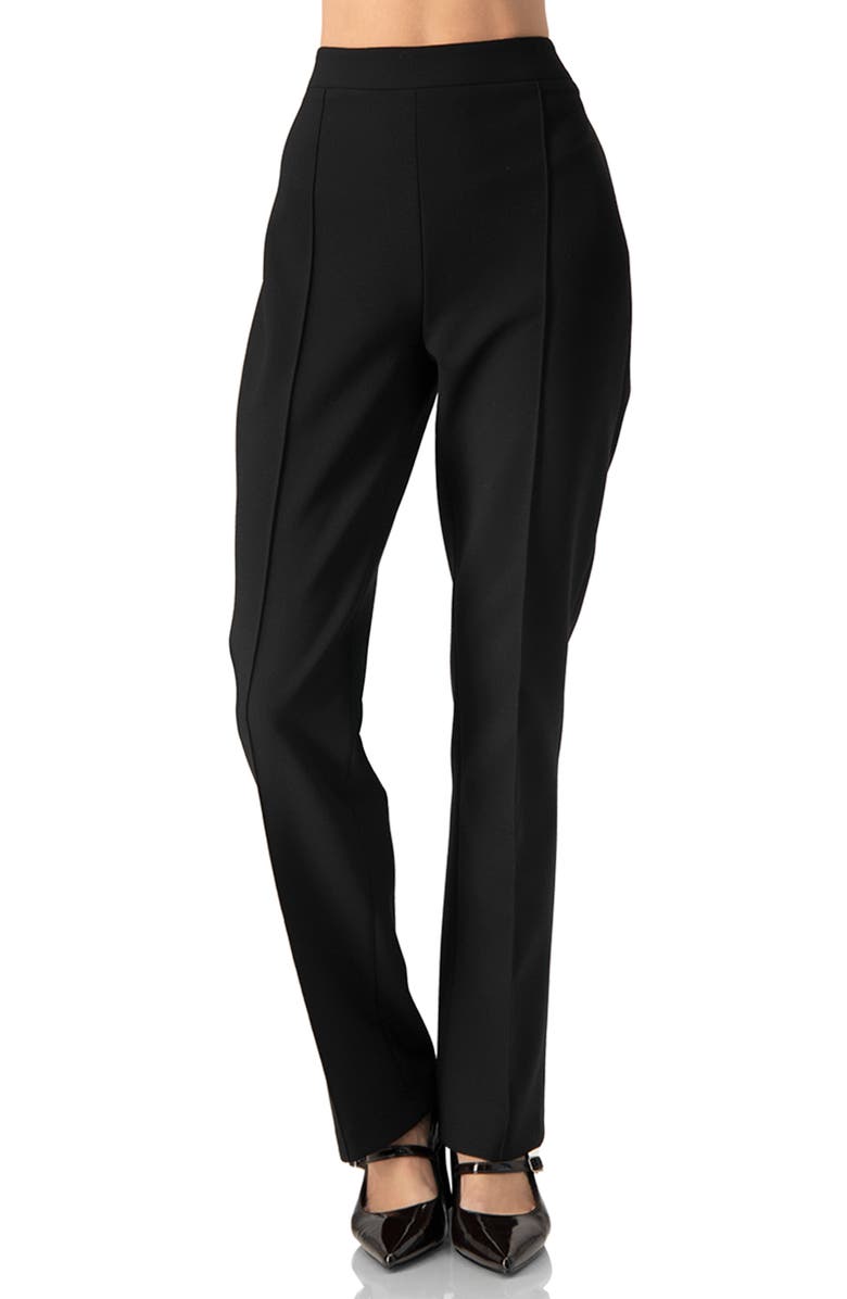 IVONNE Straight Cut Black Pants, Main, color, Black