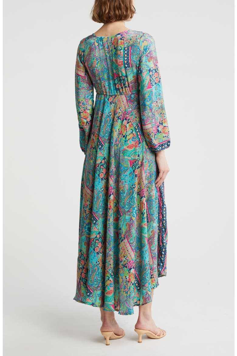 Abstract Cover-Up Beach Dress, Alternate, color, BRIGHT PINK/BLUE