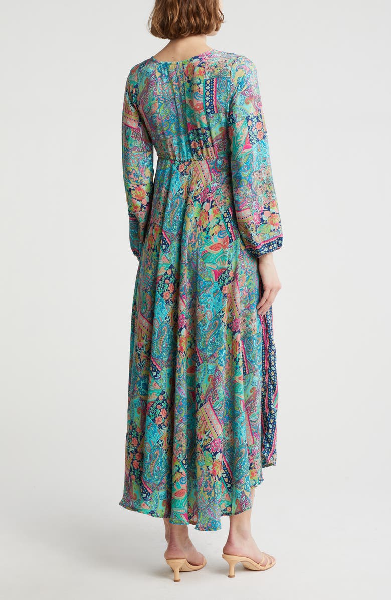 La Fiorentina Abstract Cover-Up Beach Dress, Alternate, color, Bright Pink/Blue