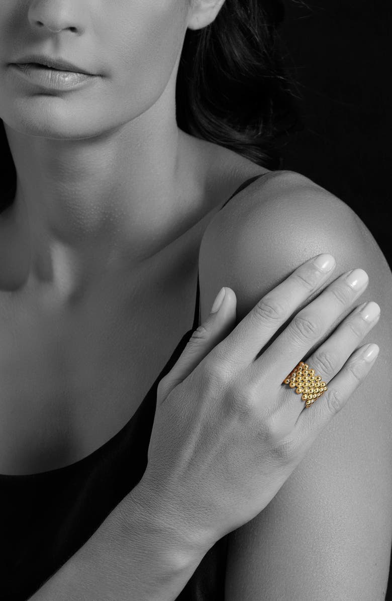 LAGOS Caviar Gold Wide Band Ring, Alternate, color, Gold