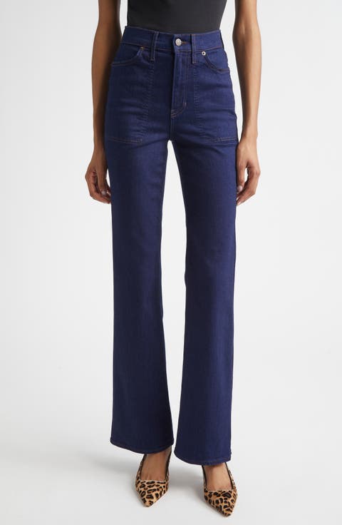 Crosbie High Waist Slim Wide Leg Jeans (Indigo Rinse)