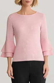 KASPER Double Flare Sleeve Sweater