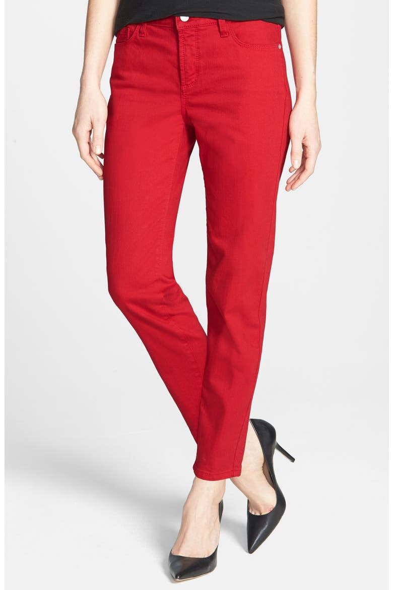 'Clarissa' Fitted Stretch Ankle Skinny Jeans, Main, color, CRIMSON RED