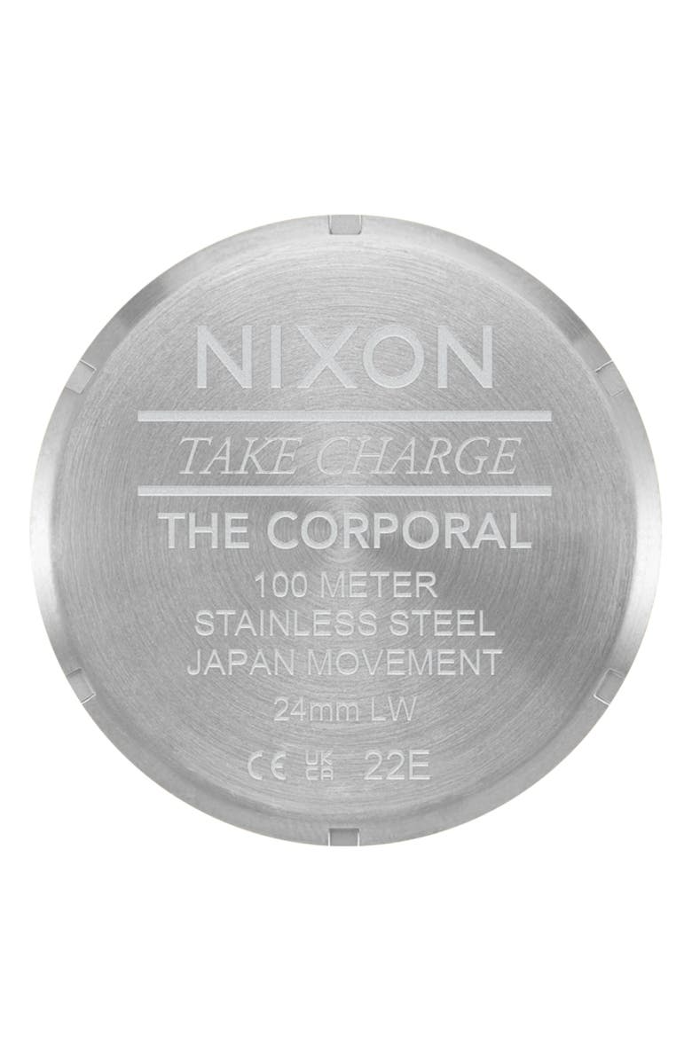 Nixon Corporal Two-Tone Bracelet Watch, 48mm, Alternate, color, Silver / Rose Gold / Black