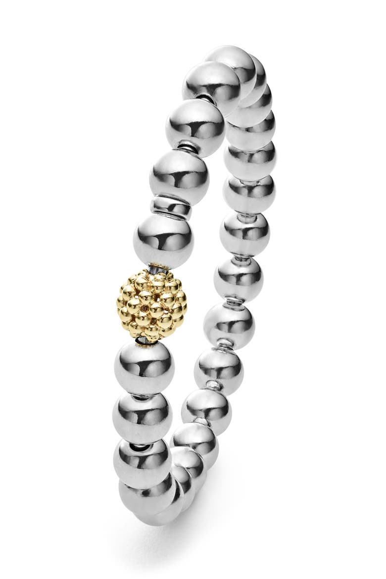 Signature Caviar Stretch Bracelet, Alternate, color, TWO-TONE