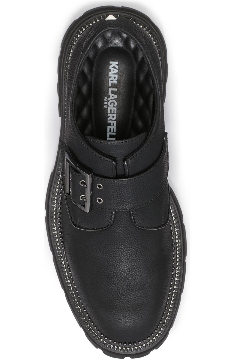 KARL LAGERFELD PARIS Pebble Leather Monk Strap Shoe, Alternate, color, Black