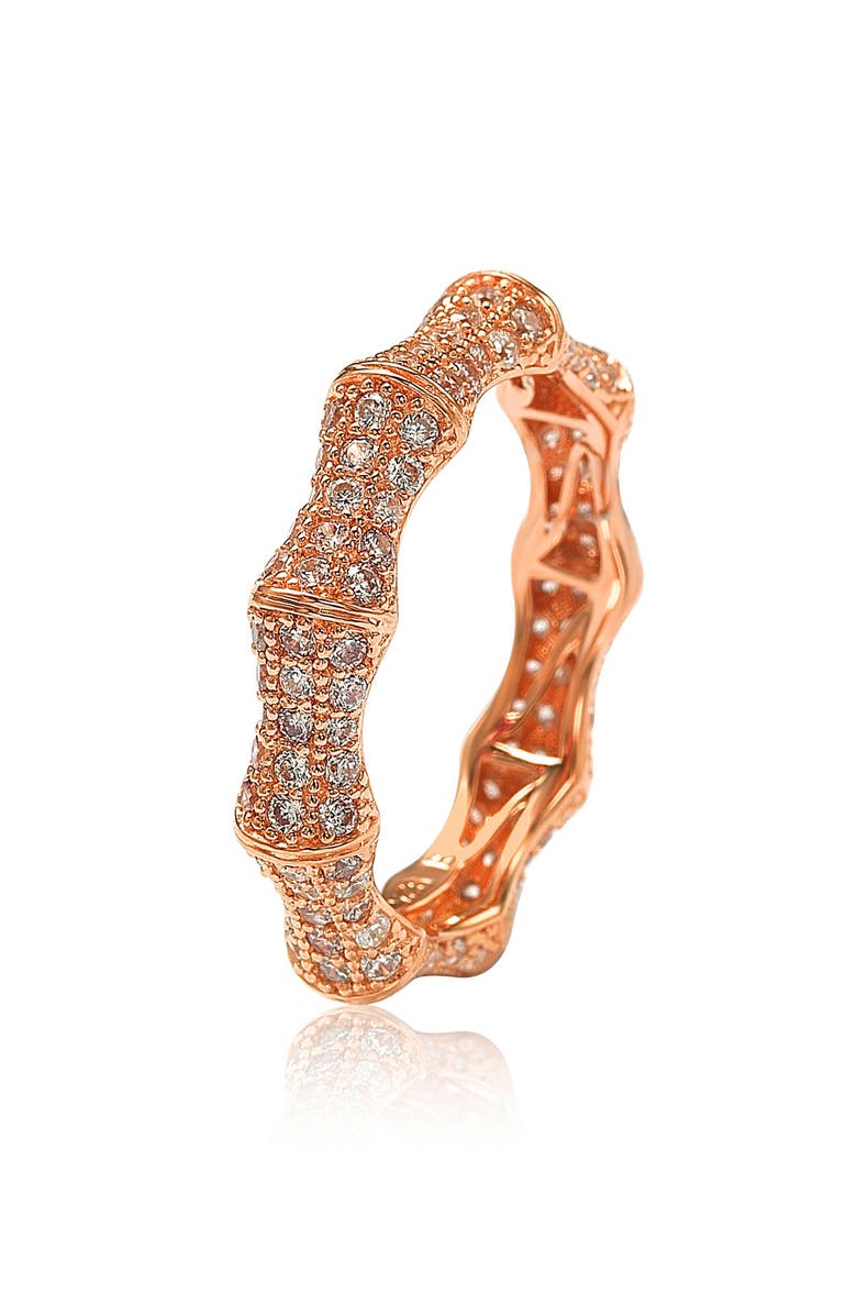 SUZY LEVIAN Pavé Cubic Zirconia Bamboo Eternity Ring, Alternate, color, Pink