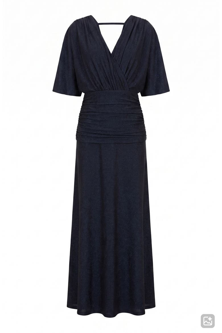 Franca Ruched Maxi Dress, Alternate, color, NAVY