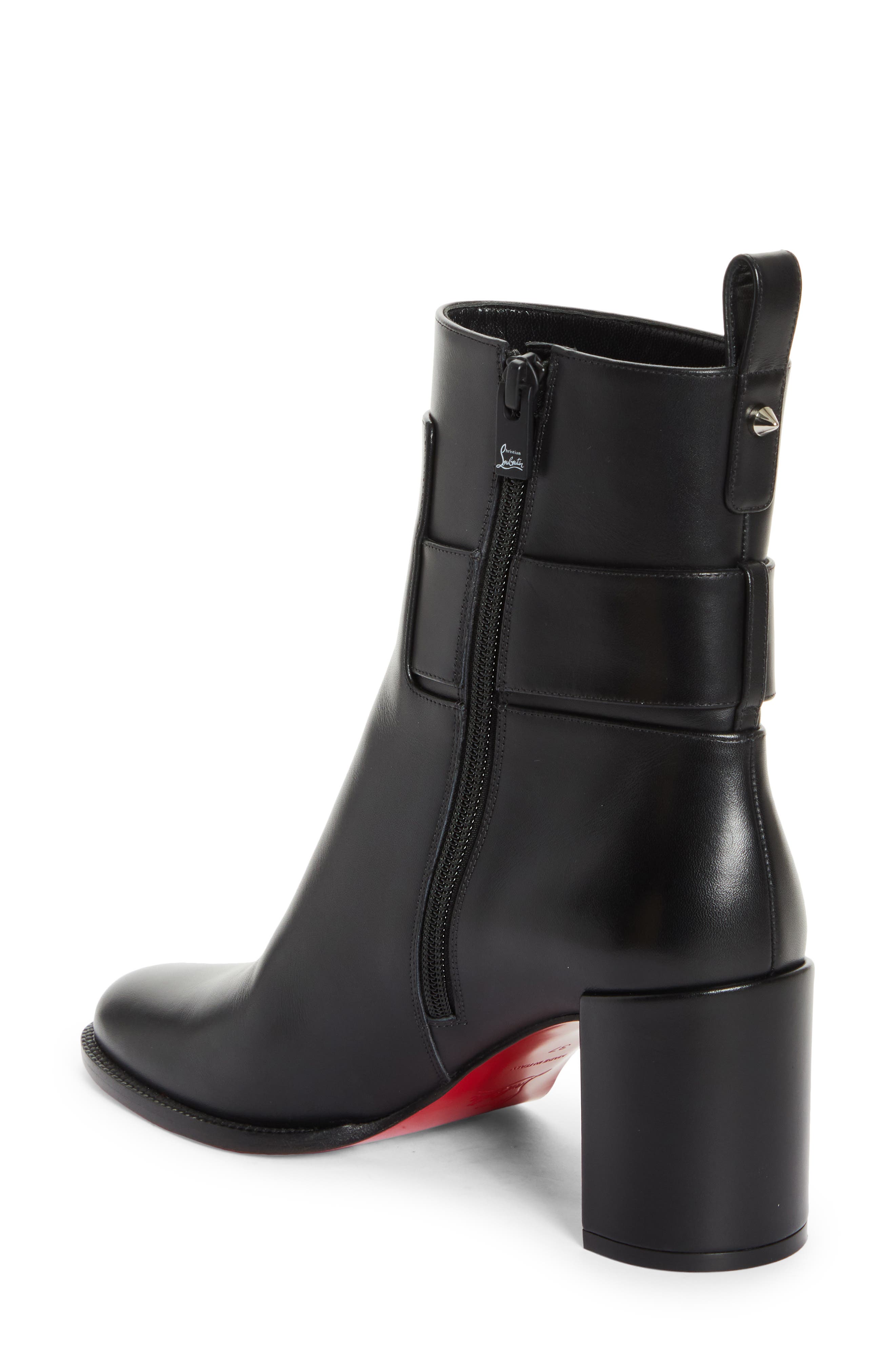 Christian Louboutin Lock Bootie, Alternate, color, Black