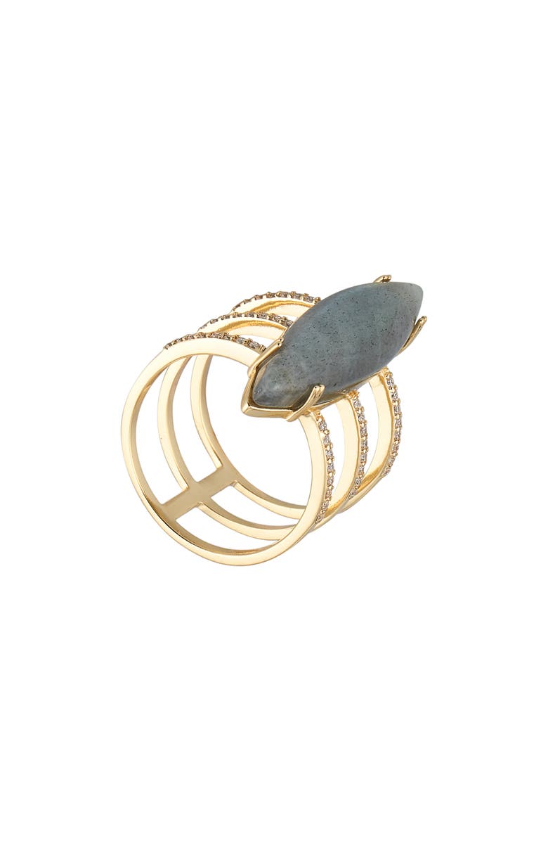 ADORNIA FINE Marquis Labradorite Ring, Alternate, color, Green
