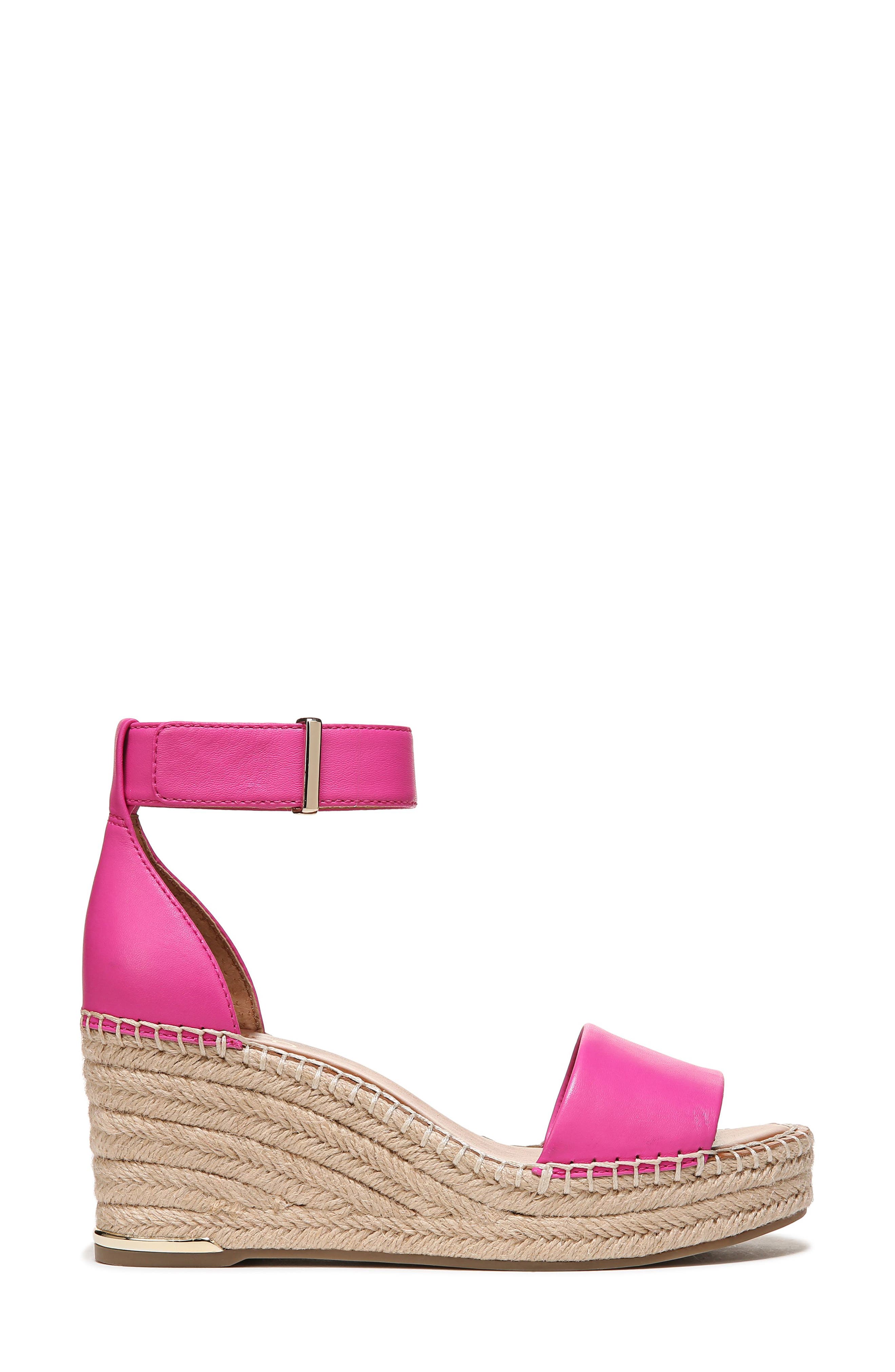 Franco Sarto Clemens Ankle Strap Platform Wedge Sandal, Alternate, color, Fuxiapink