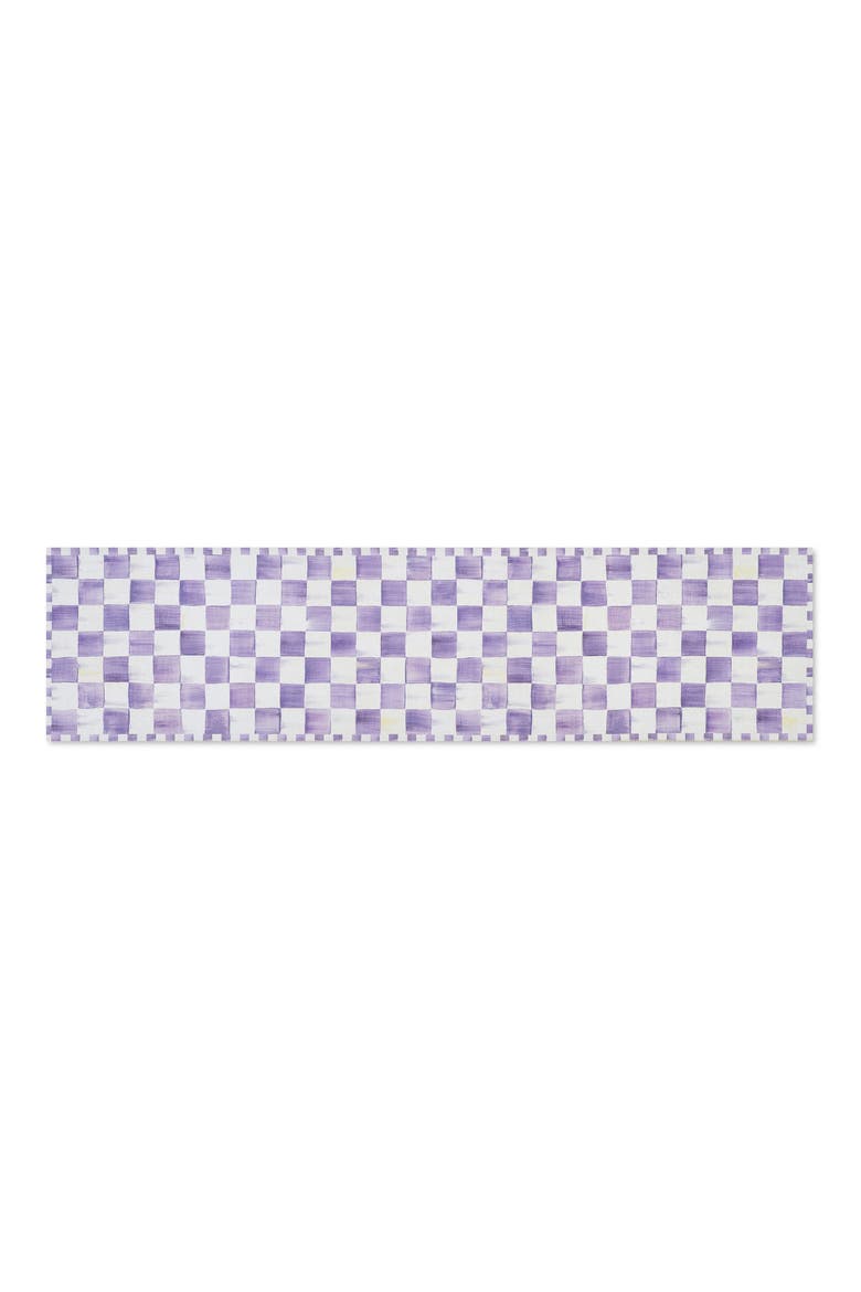 Violet Checkerboard Machine Washable Runner Rug, Main, color, VIOLET