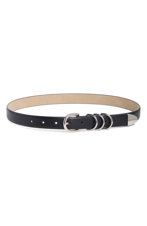 Tripe Ring Faux Leather Belt