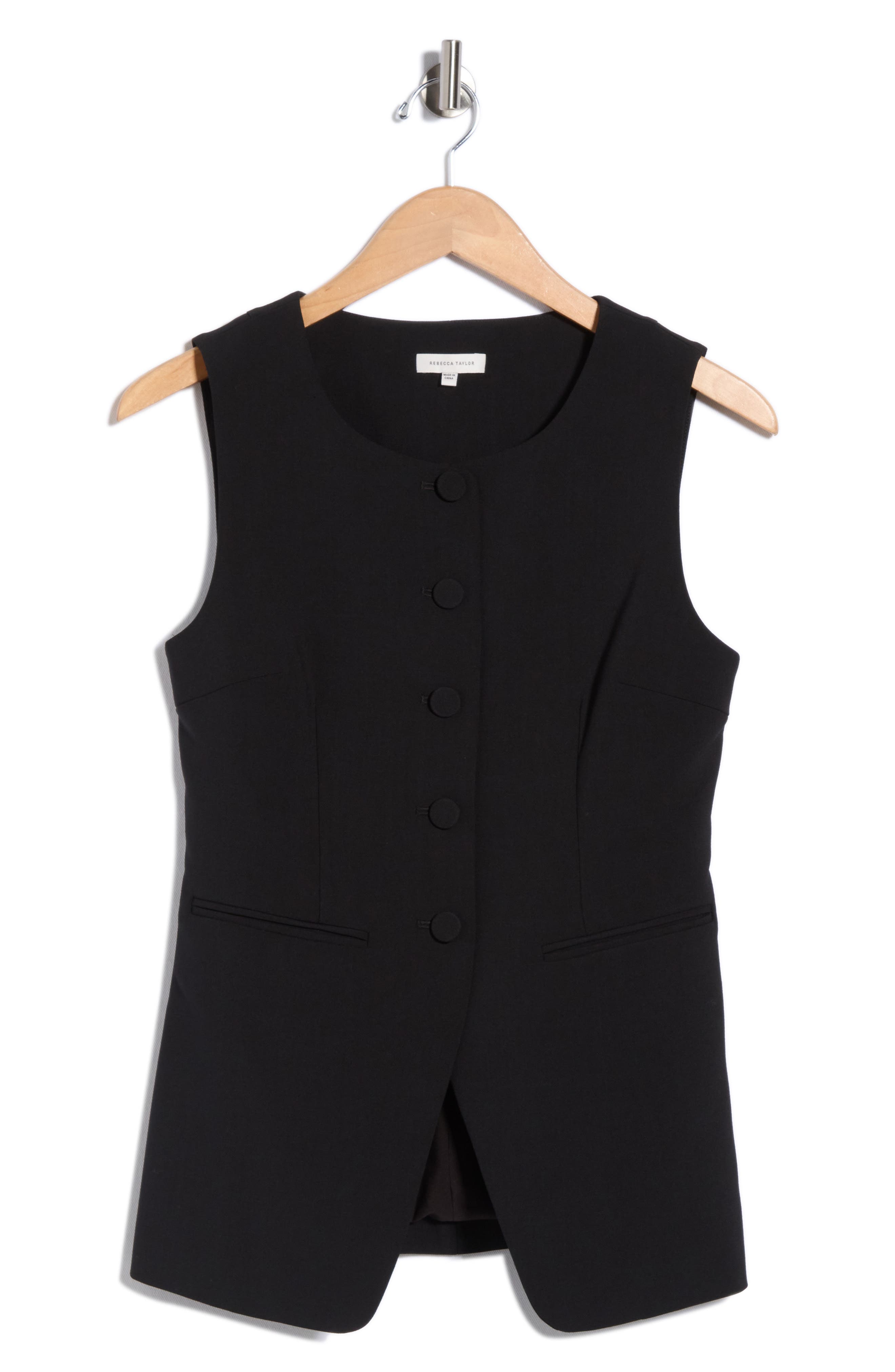 Refined Suiting Button Front Vest