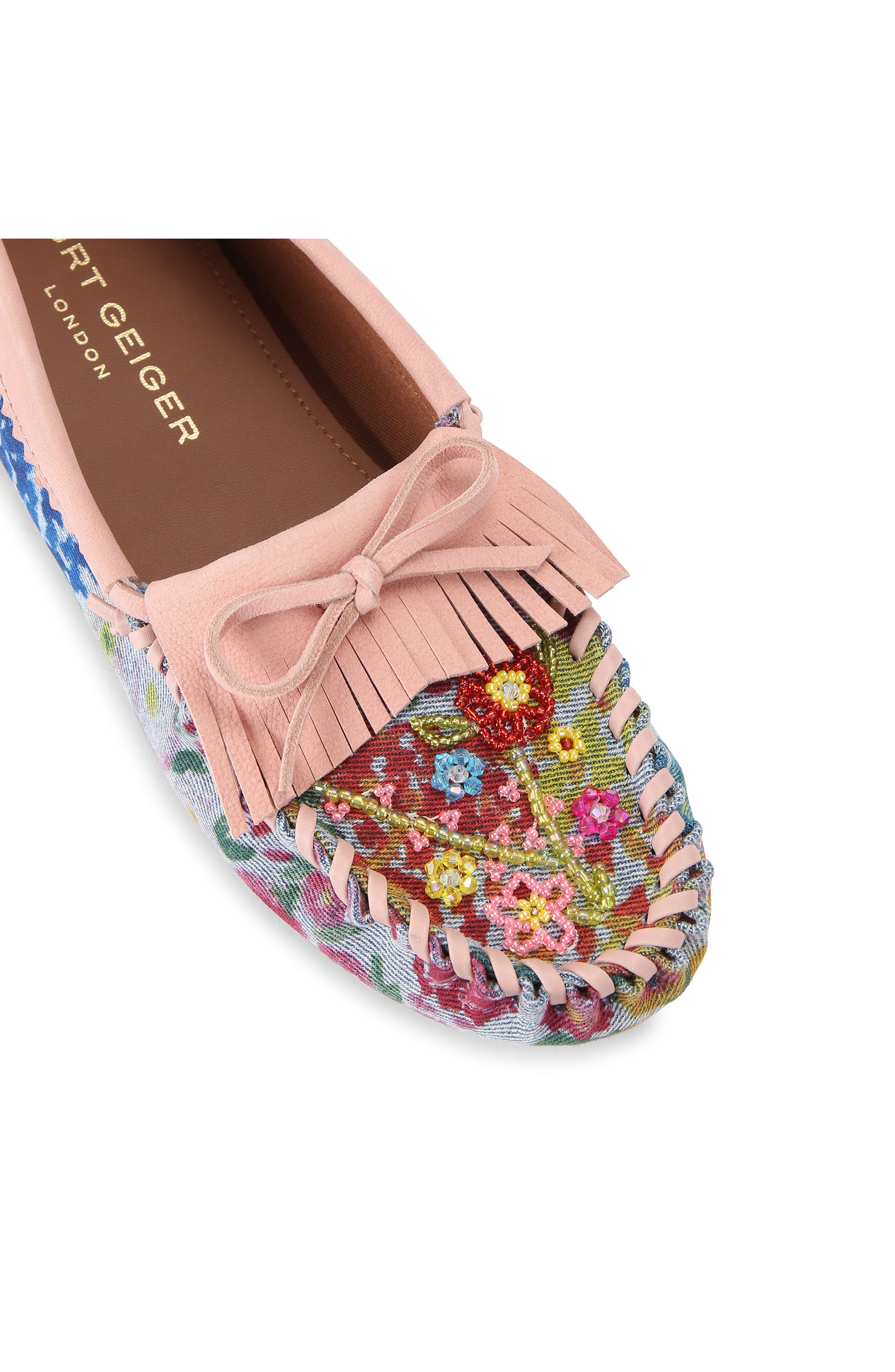 Kurt Geiger London Beaded Moc Toe Loafer, Alternate, color, Light/ Pastel Blue