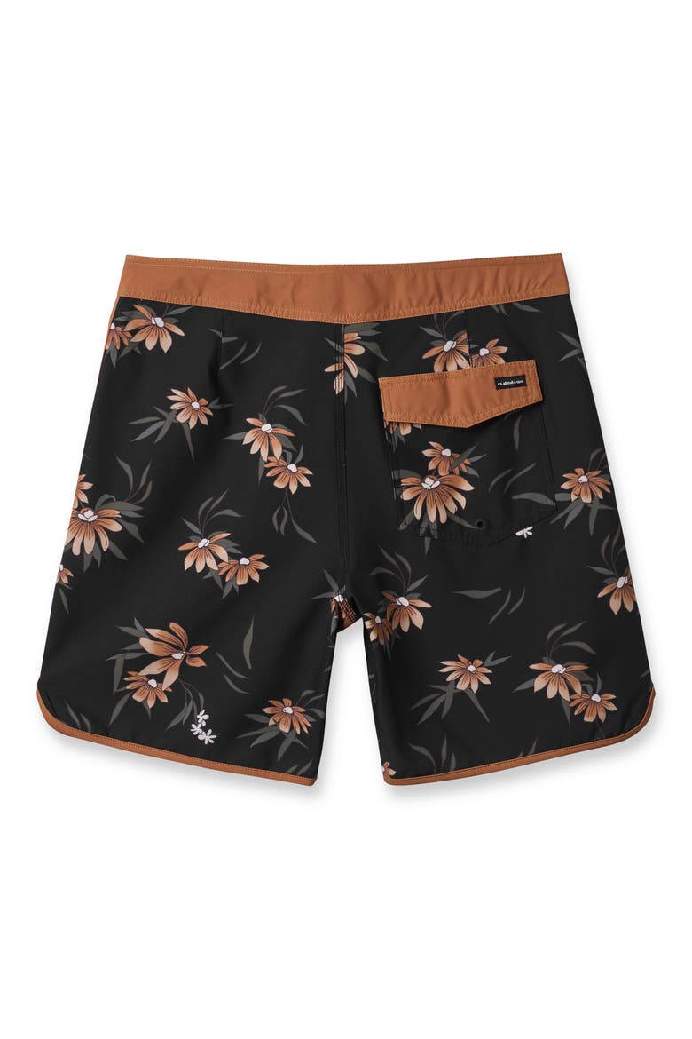Surfsilk Coastal Flora Swim Shorts, Alternate, color, BLACK
