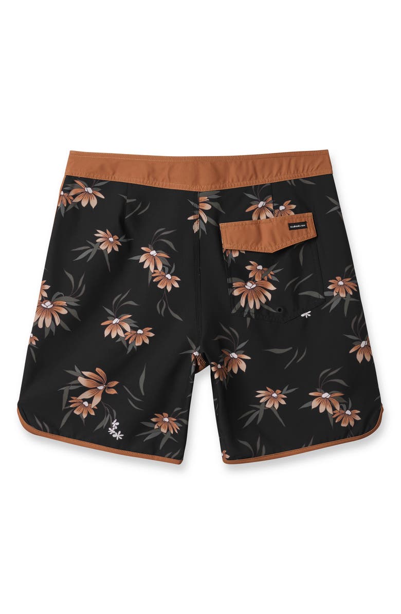 Quiksilver Surfsilk Coastal Flora Swim Shorts, Alternate, color, Black