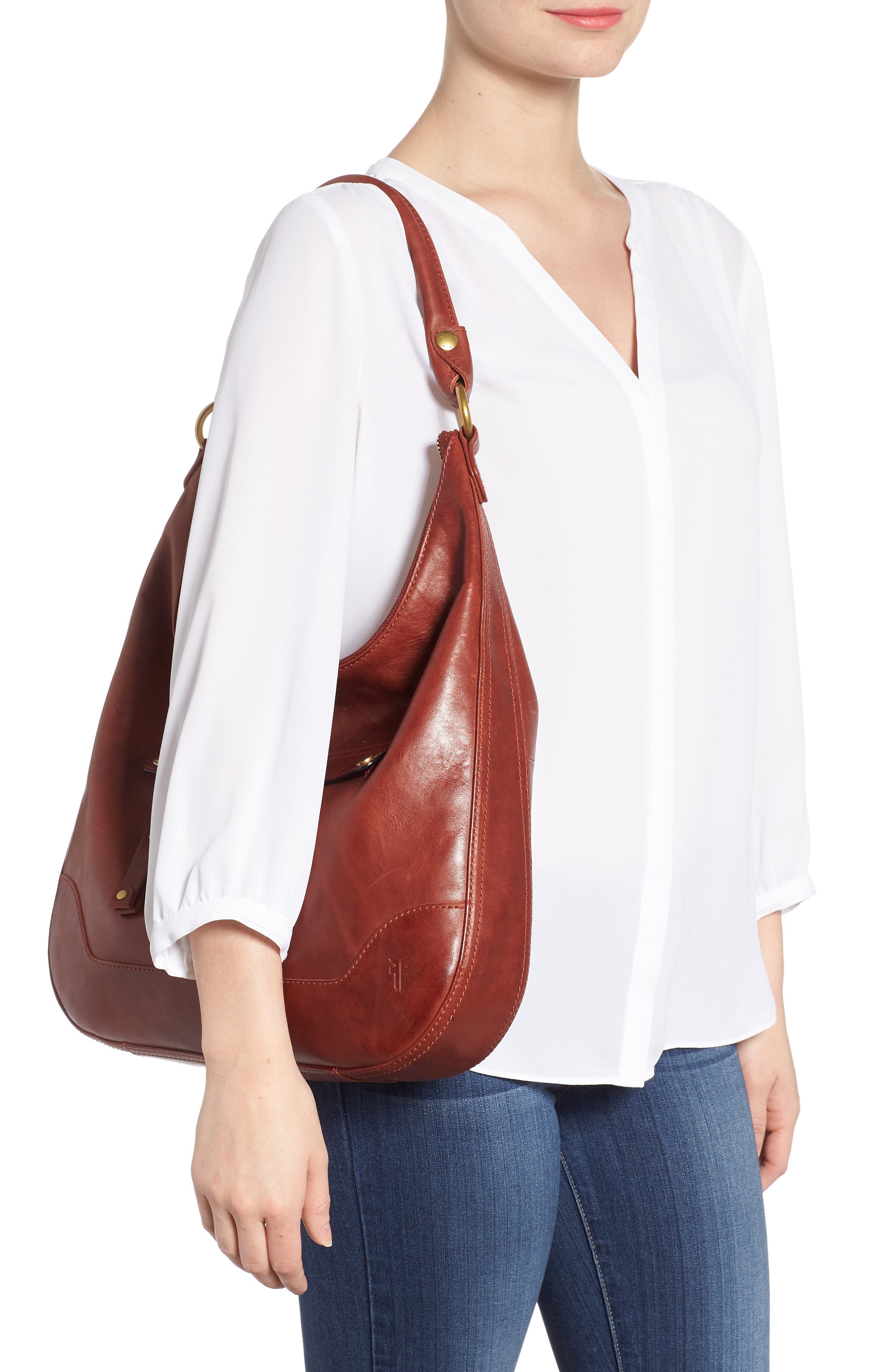 Frye Melissa Large Leather Hobo, Alternate, color, 