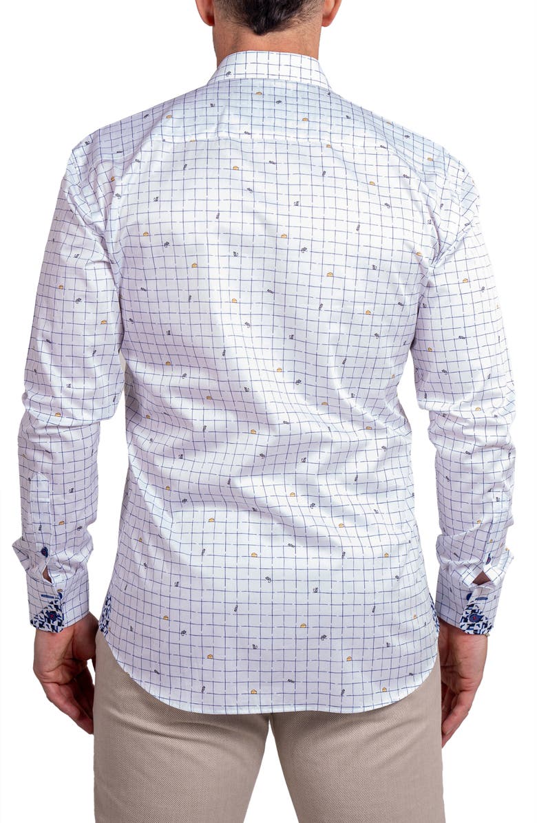 Maceoo Einstein Ascension 0230 Mouse & Cheese Print Contemporary Fit Button-Up Shirt, Alternate, color, White