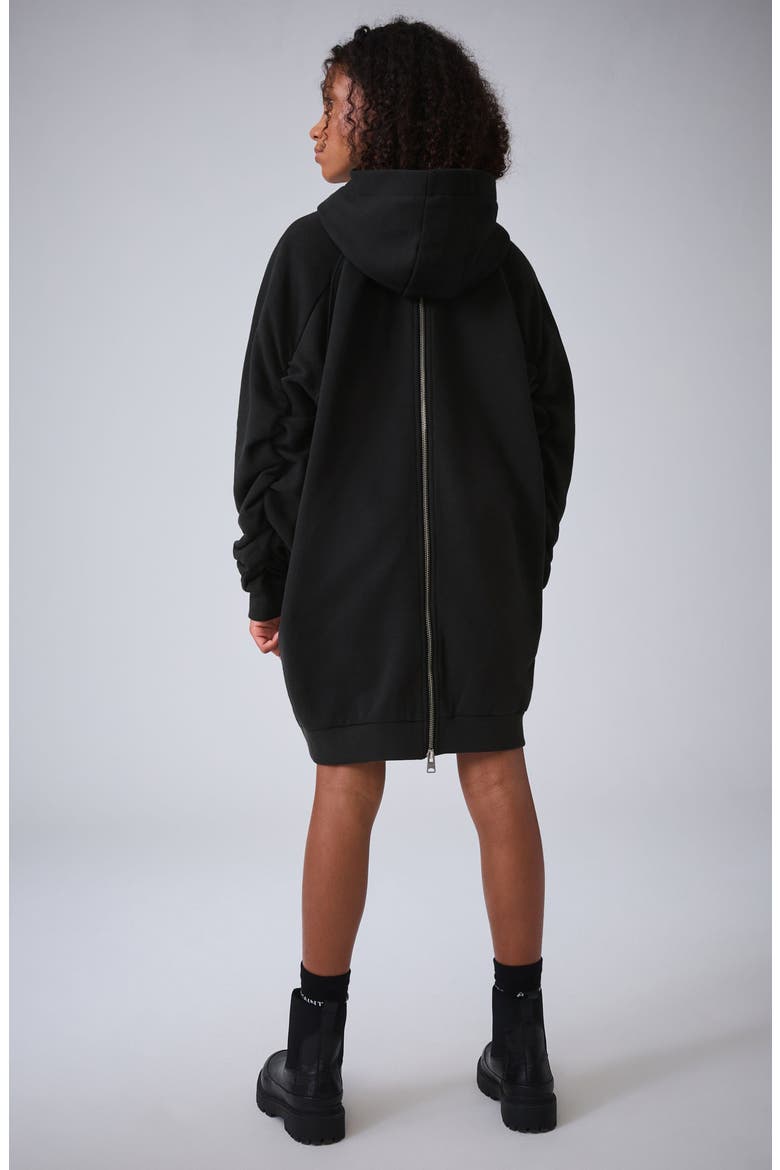 Kids' Dana Hoodie Dress, Alternate, color, BLACK