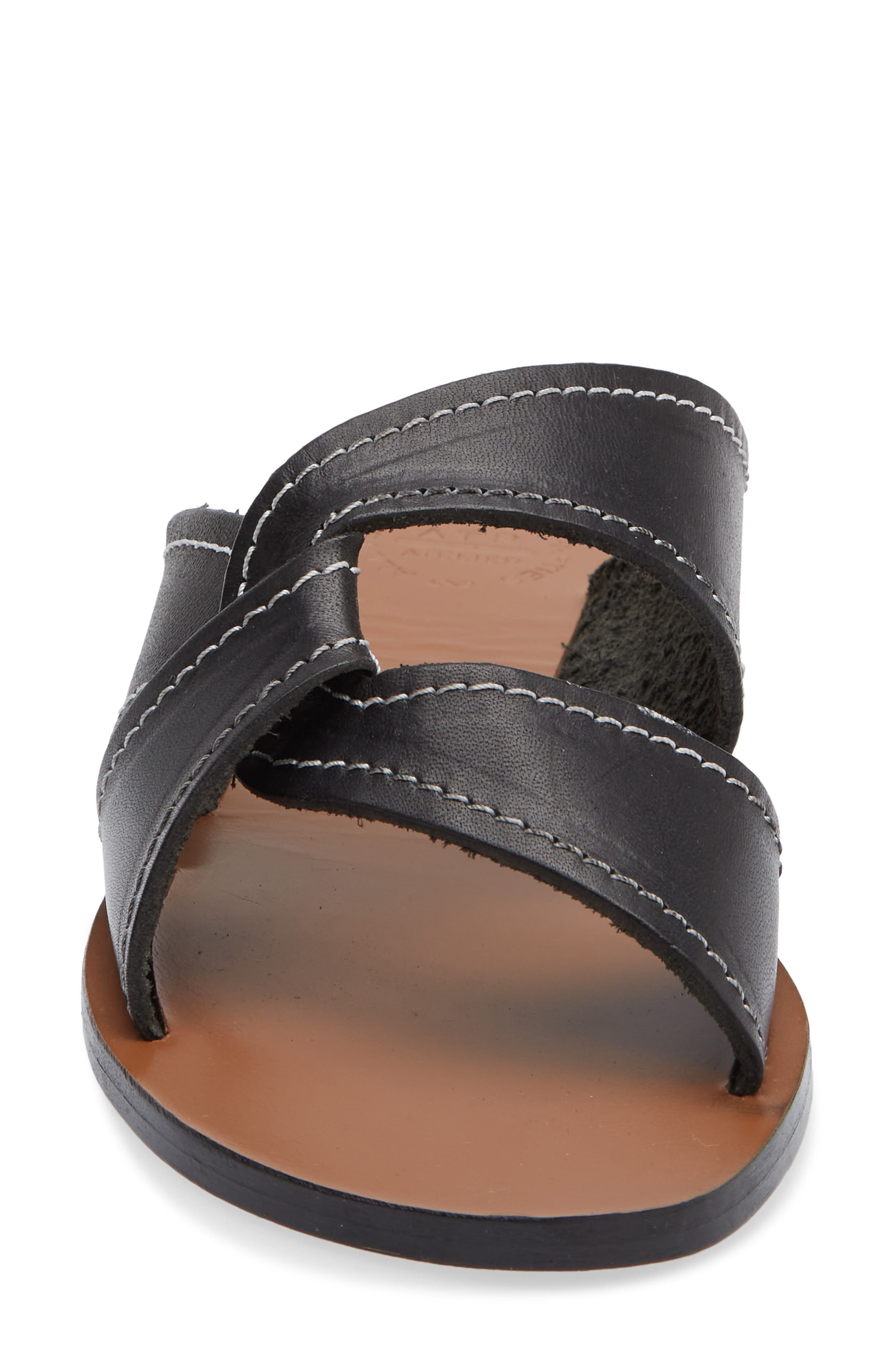 ATP ATELIER Allai Slide Sandal, Alternate, color, Black/ Contrast Stitch