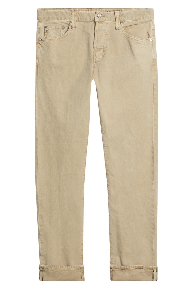 Tellis Slim Fit Selvedge Jeans, Alternate, color, SULFUR DRY DUST