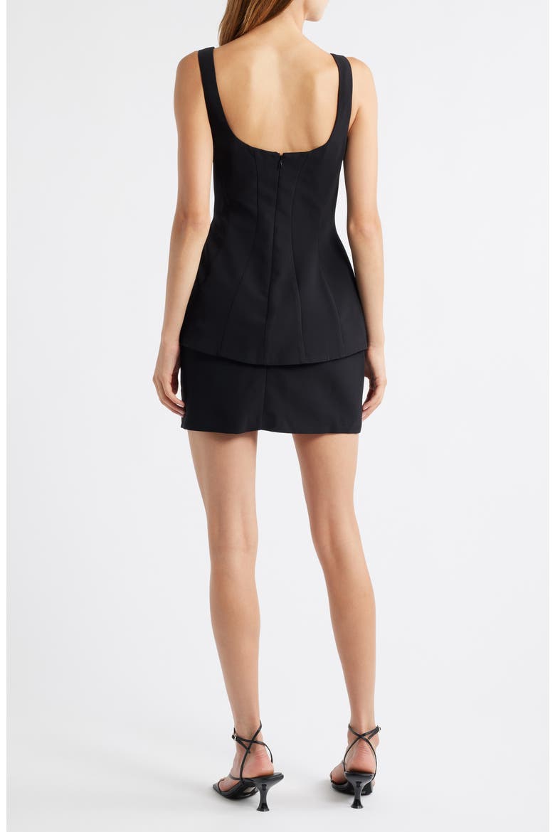 Empire Layered Cocktail Minidress, Alternate, color, BLACK
