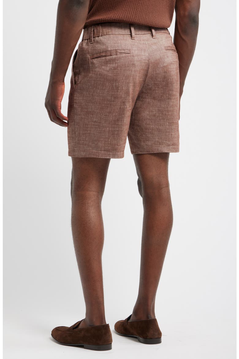 Linen Blend Shorts, Alternate, color, BROWN ROCK - WHITE EOE