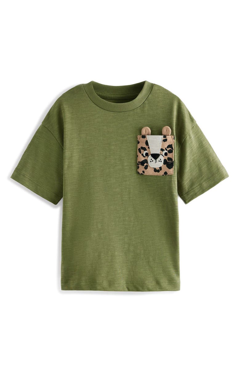 NEXT Kids' Cheetah Pocket Cotton T-Shirt, Main, color, 