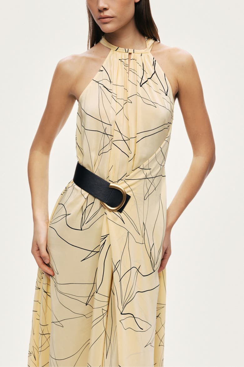 Printed Halter Midi Dress, Alternate, color, Multi-Colored