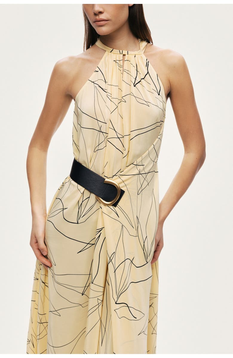 Nocturne Printed Halter Midi Dress, Alternate, color, Multi-Colored