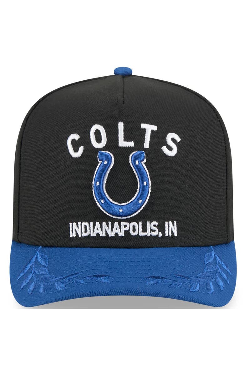 New Era Men's New Era  Black/Royal Indianapolis Colts 2025 NFL Draft A-Frame 9FIFTY Snapback Hat, Alternate, color, 