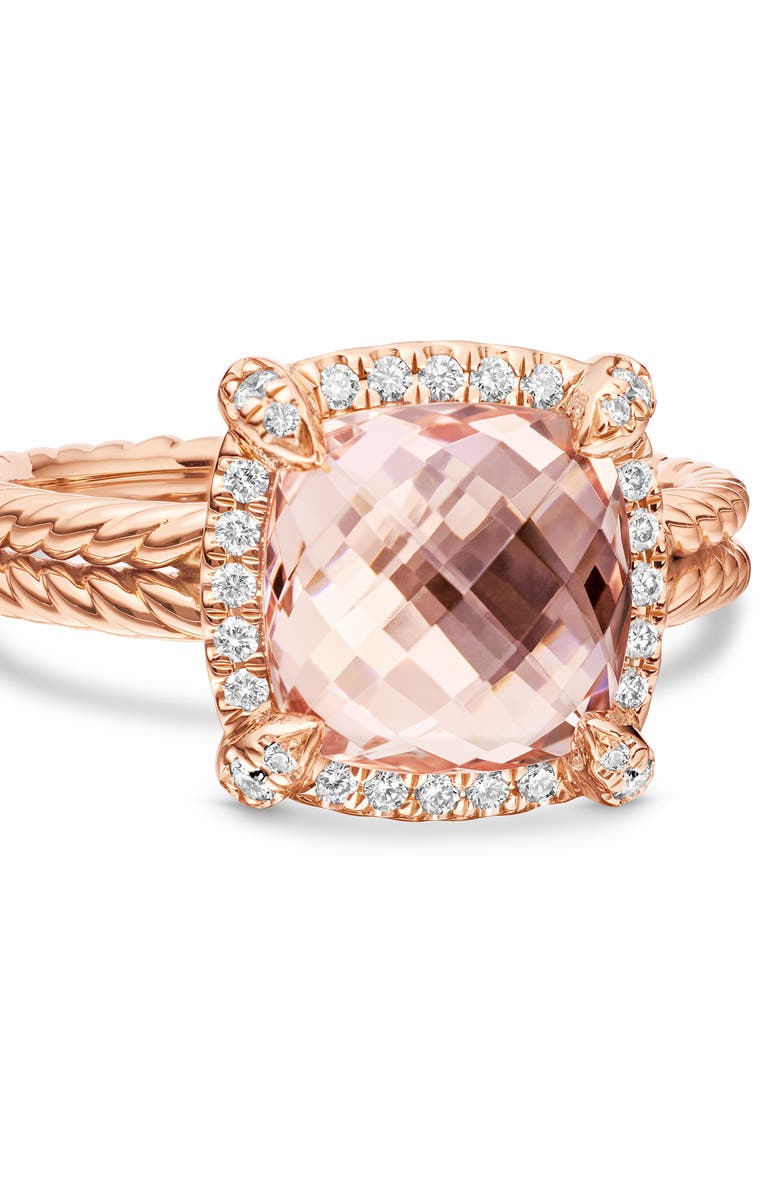 David Yurman Chatelaine<sup>®</sup> Pavé Bezel Ring in 18K Rose Gold, Alternate, color, 