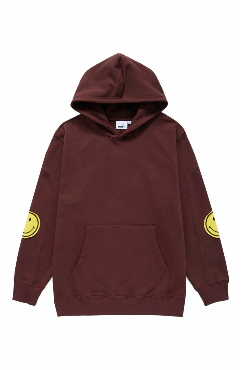Samii Ryan SMILEY OVERSIZED HOODIE, Alternate, color, Brown