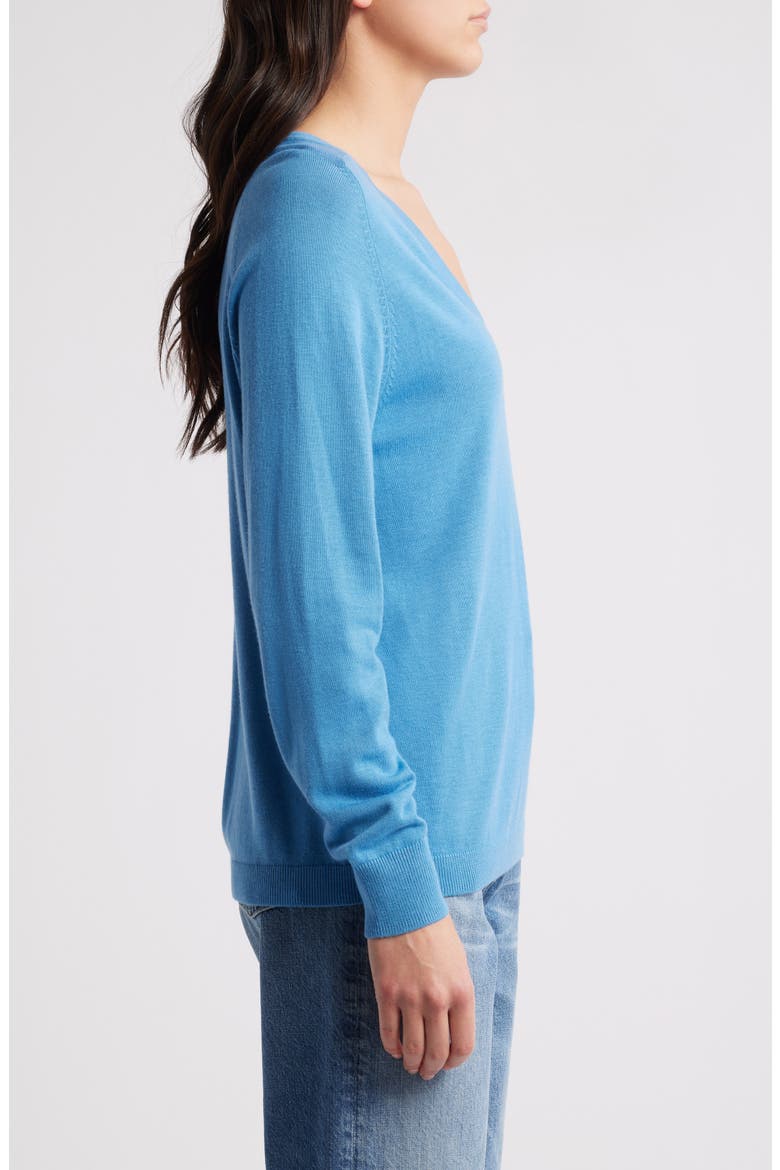 Relaxed V-Neck Sweater, Alternate, color, BLUE PARISIAN