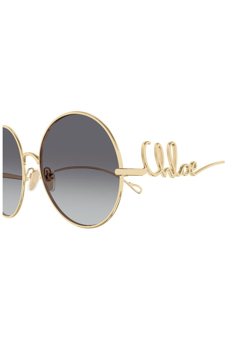 60mm Round Sunglasses, Alternate, color, GOLD/ GREY LENS