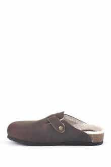Bari Faux Shearling Footbed Suede Mule
