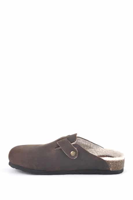 Bari Faux Shearling Footbed Suede Mule