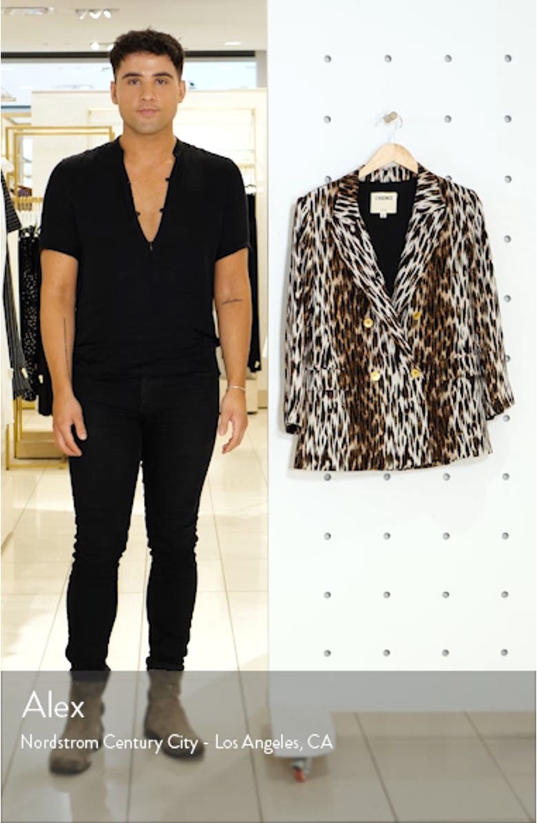 Taryn Leopard Print Silk Blazer, sales video thumbnail