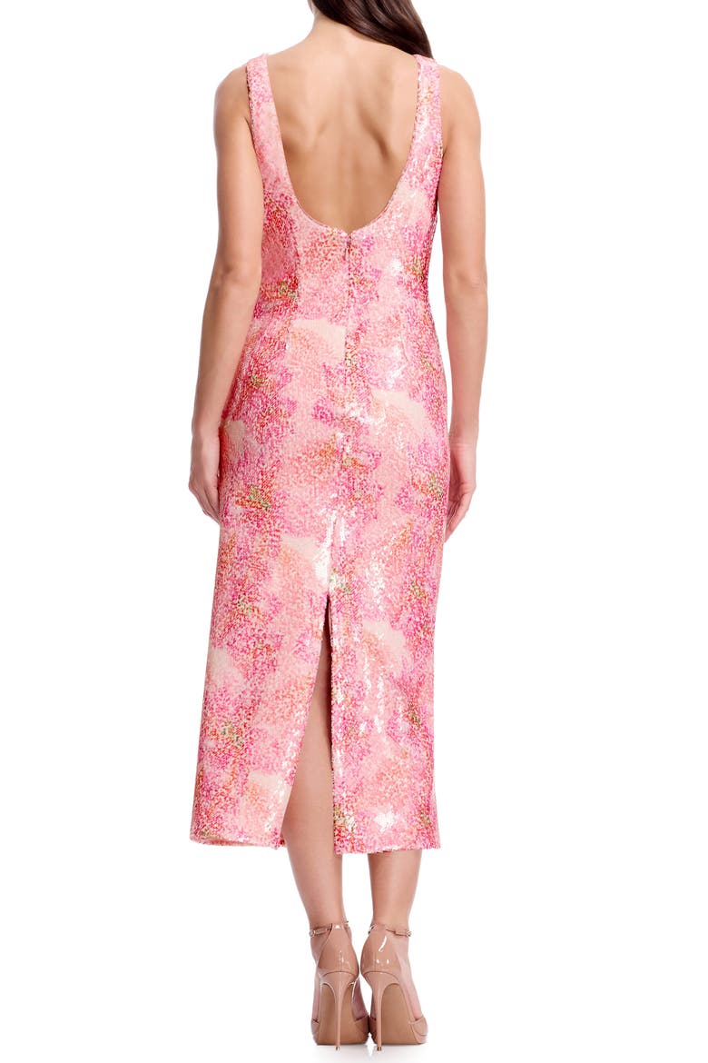 Leo Sequin Floral Sheath Cocktail Dress, Alternate, color, FUCHSIA MULTI
