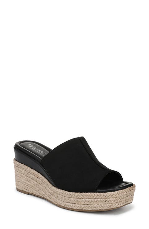 Haute Espadrille Platform Wedge Slide Sandal (Women)
